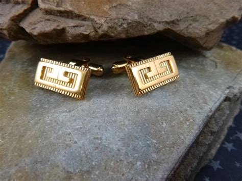 vintage givenchy cufflinks|Vintage Givenchy Two Tone Logo Cufflinks, Brand Logo Circa.